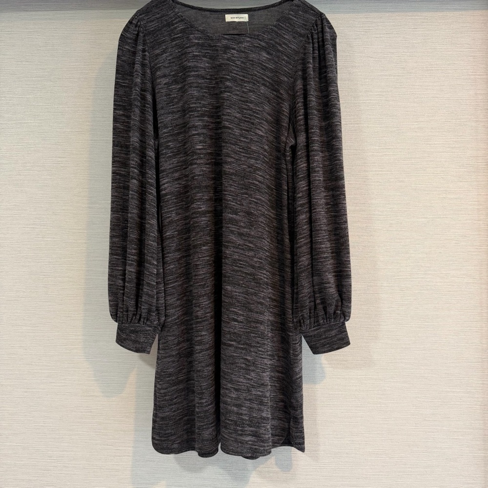 Max Studio Charcoal Long Sleeve Dress